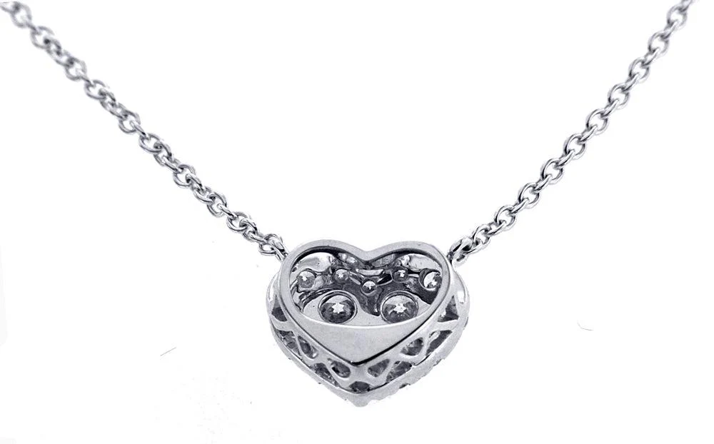 18K White Gold Diamond Heart Necklace With 0.50CT - Image 3