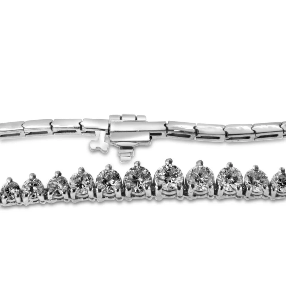 14K White Gold Graduated Diamond Tennis Necklace 6.00CT - Image 3